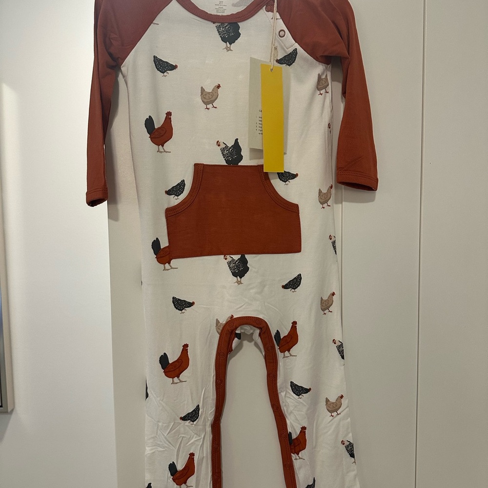 Kyte BABY Rust Chicken Print One Piece